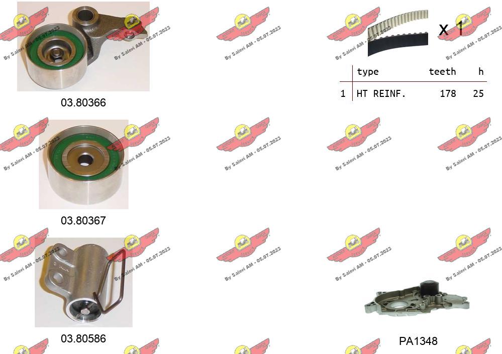 Pompe à eau + kit de courroie crantée AUTOKIT 04.5145CPA