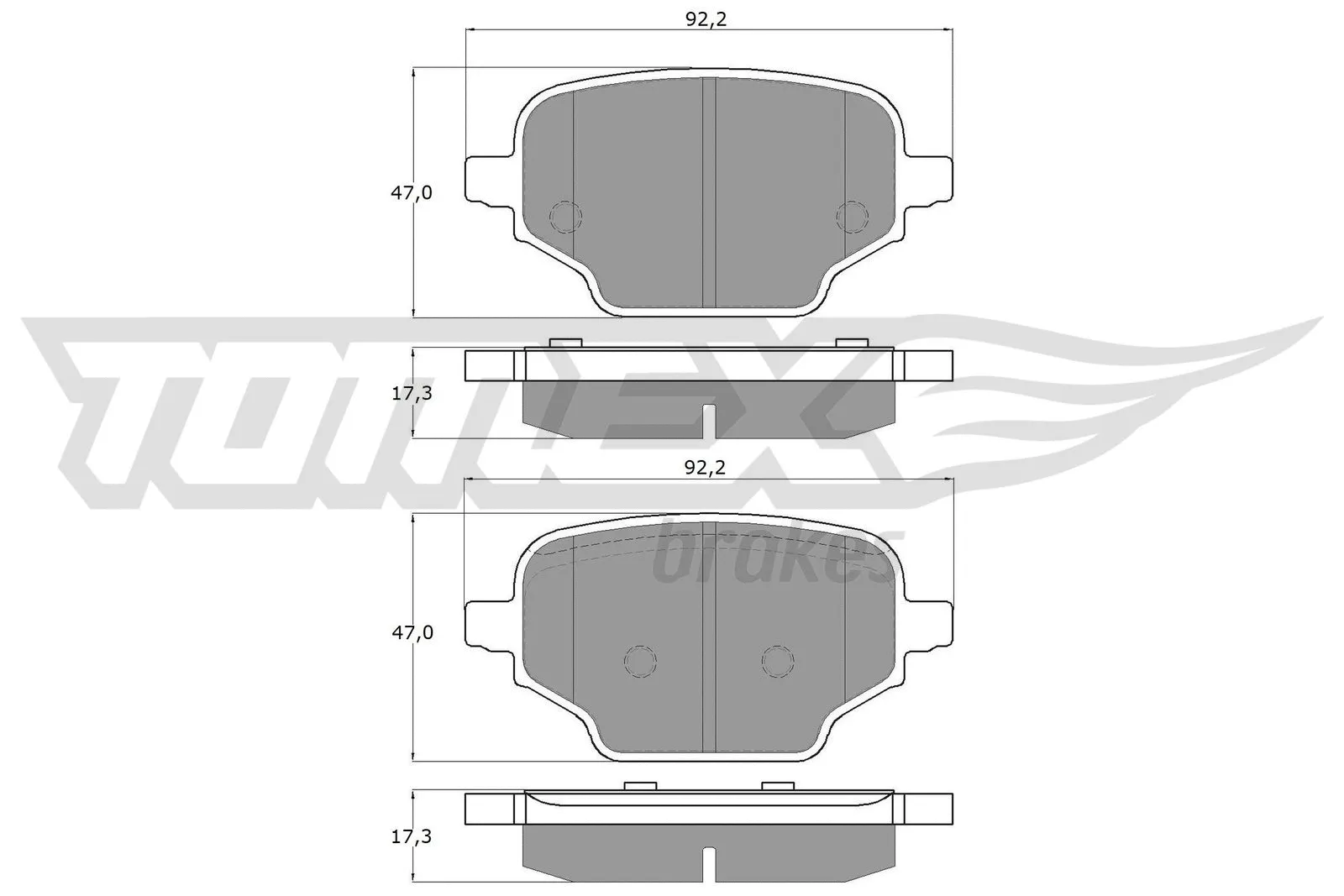 Kit de plaquettes de frein, frein à disque TOMEX Brakes TX 19-92