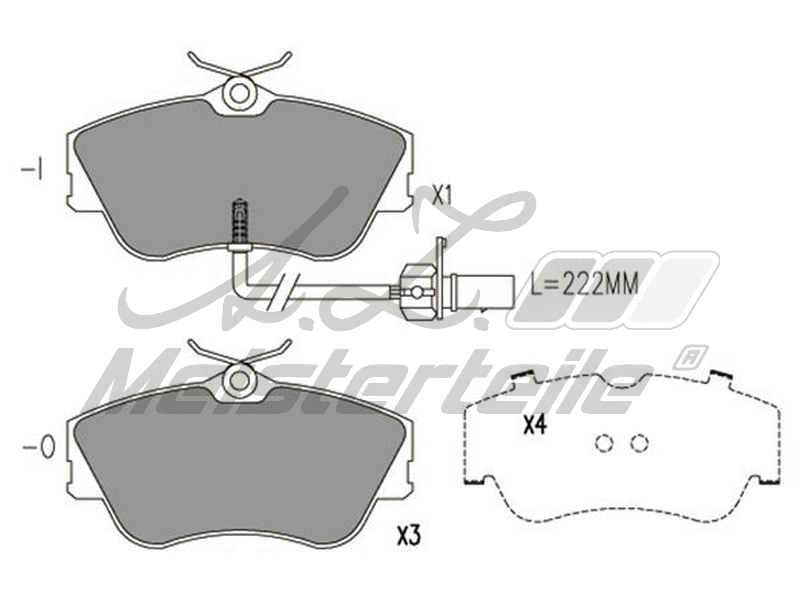 Kit de plaquettes de frein, frein à disque A.Z. Meisterteile AZMT-44-022-2165