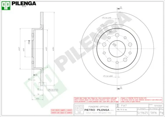 Disque de frein PILENGA 5816