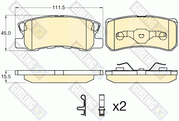 Kit de plaquettes de frein, frein à disque GIRLING 6135957