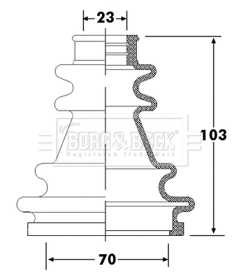 Jeu de joints-soufflets, arbre de commande BORG & BECK BCB6304