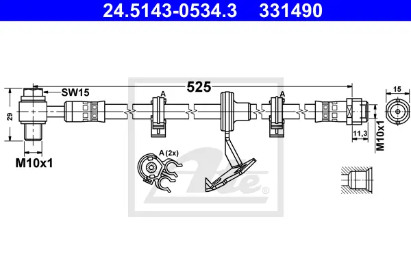 Flexible de frein ATE-APAC 24.5143-0534.3