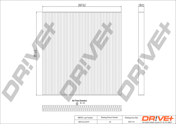 Filtre, air de l'habitacle Dr!ve+ DP1110.12.0379