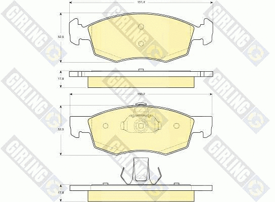 Kit de plaquettes de frein, frein à disque GIRLING 6115882