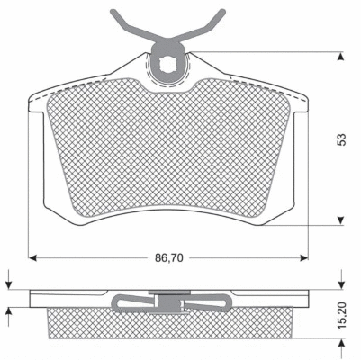 Kit de plaquettes de frein, frein à disque MTR MT617