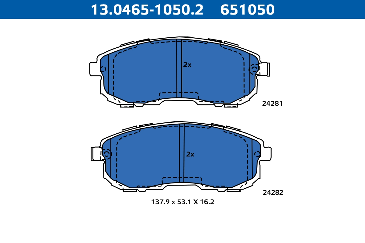 Kit de plaquettes de frein, frein à disque ATE-APAC 13.0465-1050.2