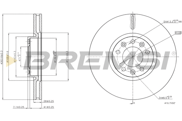 Disque de frein BREMSI CD8156V