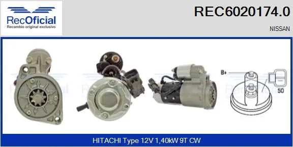 Démarreur RECOFICIAL REC6020174.0