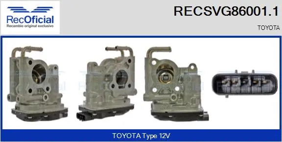 Vanne EGR RECOFICIAL RECSVG86001.1