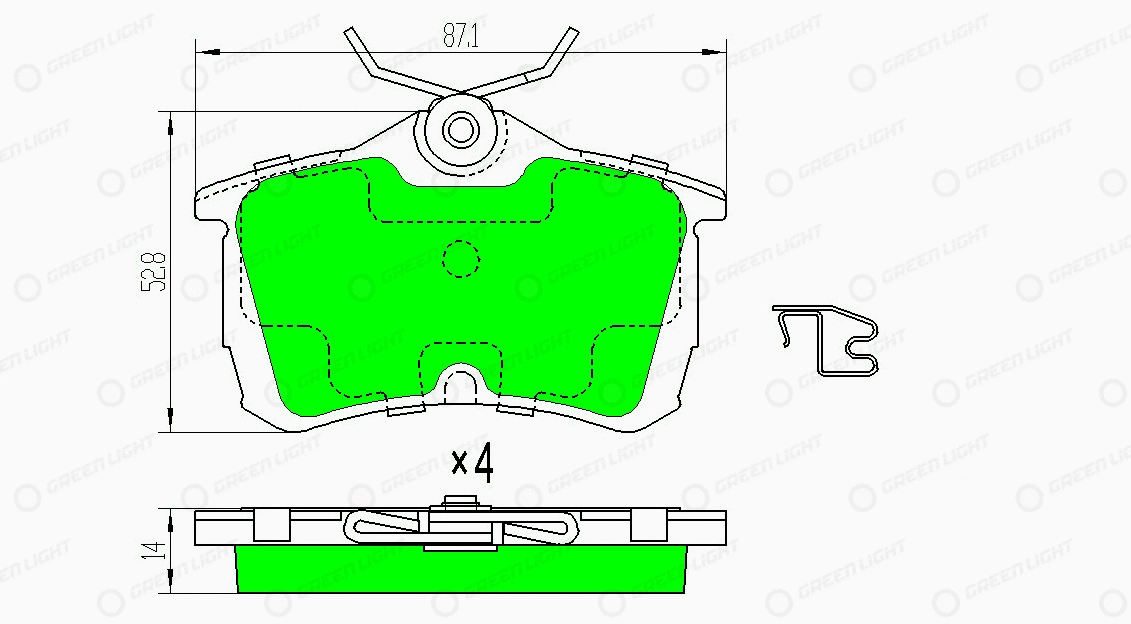 Kit de plaquettes de frein, frein à disque Automotive Adriado GLBP0166