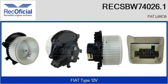 Pulseur d'air habitacle RECOFICIAL RECSBW74026.1