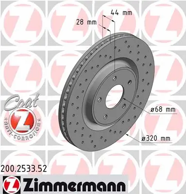 Disque de frein ZIMMERMANN 200.2533.52