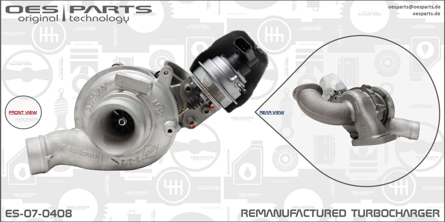 Turbocompresseur, suralimentation OES PARTS ES-07-0408