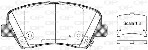 Kit de plaquettes de frein, frein à disque OPEN PARTS BPA1412.32