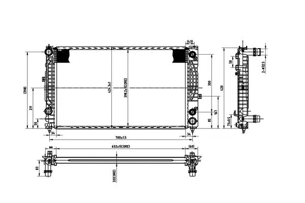 Radiateur, refroidissement du moteur ORDONEZ 2066078