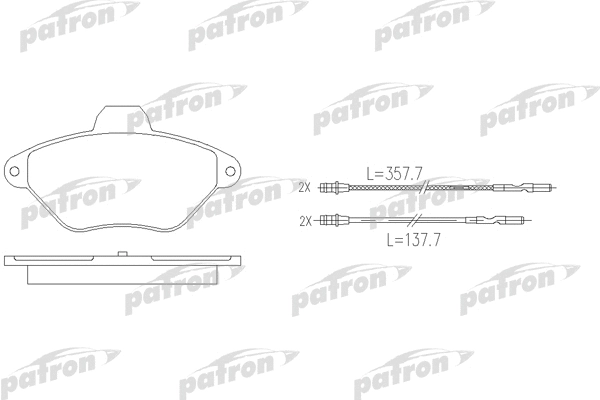 Kit de plaquettes de frein, frein à disque PATRON PBP875