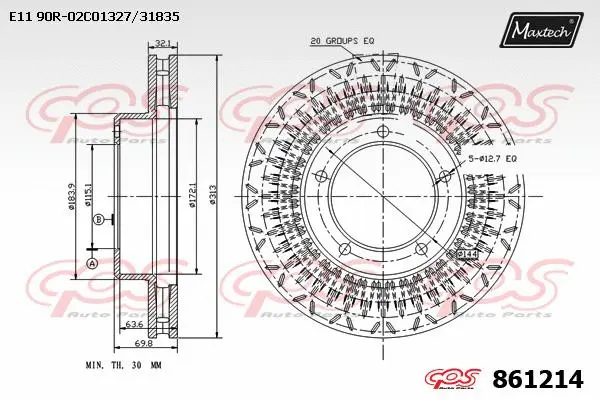 Disque de frein MAXTECH 861214