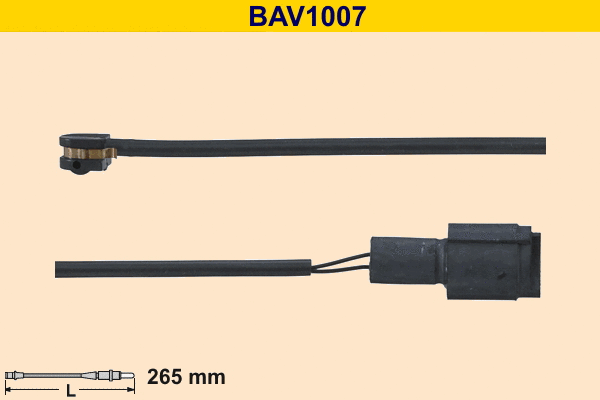 Contact d'avertissement, usure des plaquettes de frein BARUM BAV1007