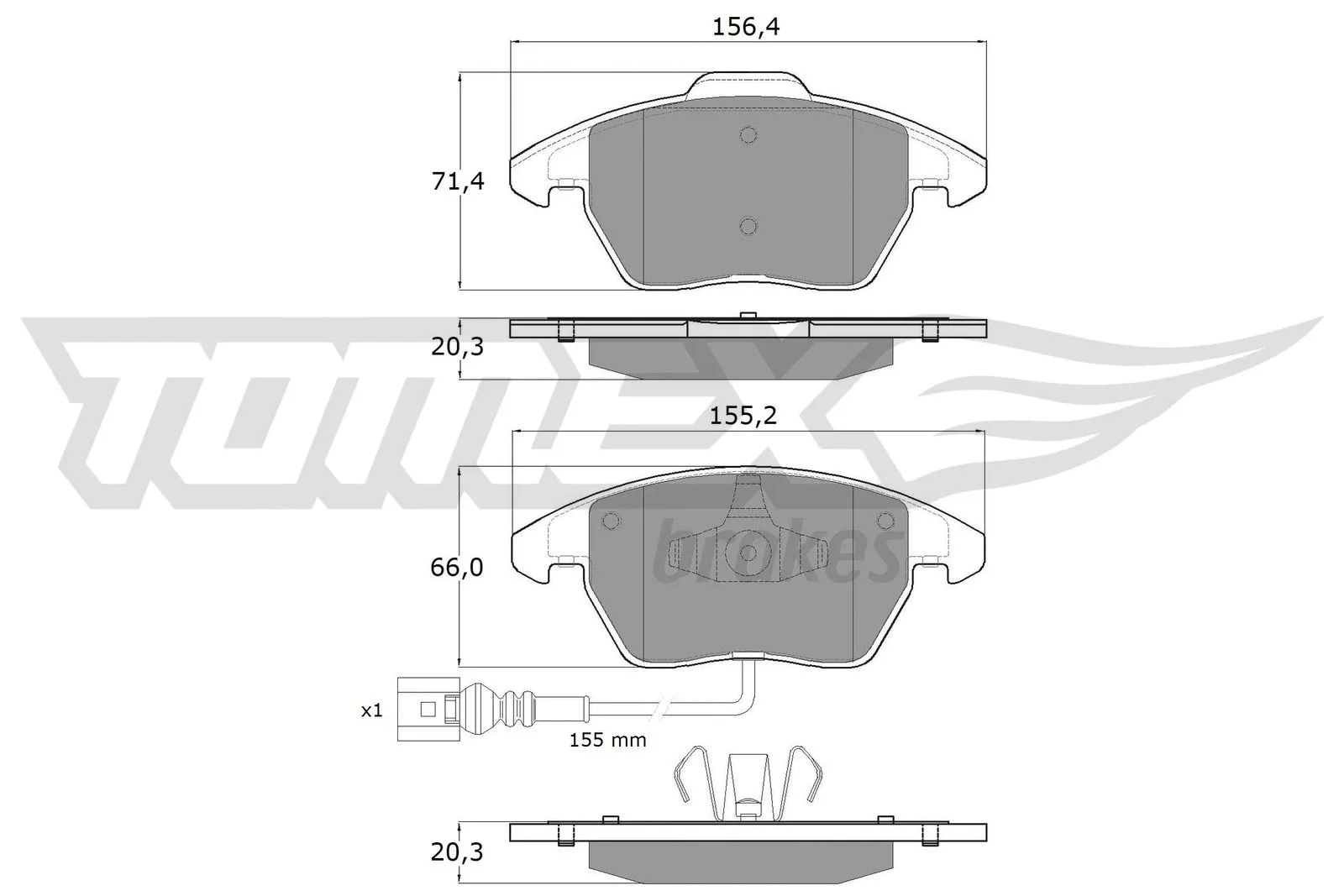 Kit de plaquettes de frein, frein à disque TOMEX Brakes TX 13-11