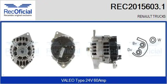Alternateur RECOFICIAL REC2015603.1