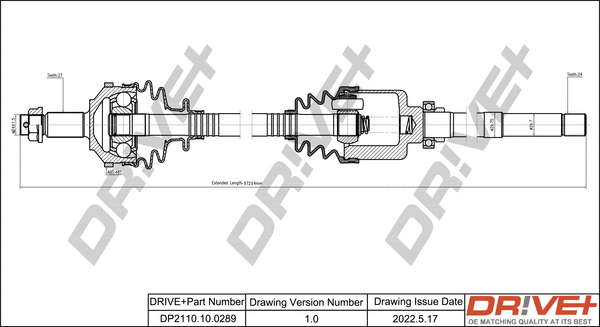 Arbre de transmission Dr!ve+ DP2110.10.0289