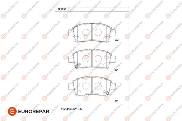 Kit de plaquettes de frein, frein à disque EUROREPAR 1681257180