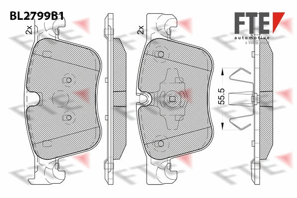 Kit de plaquettes de frein, frein à disque FTE 9011096