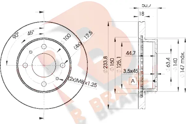 Disque de frein R BRAKE 78RBD20550