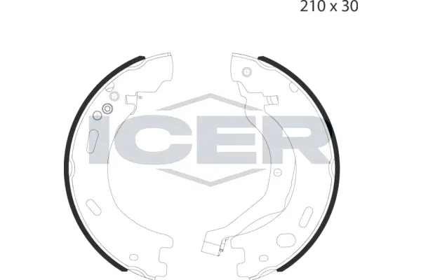 Jeu de mâchoires de frein, frein de stationnement ICER 79PB4026 C