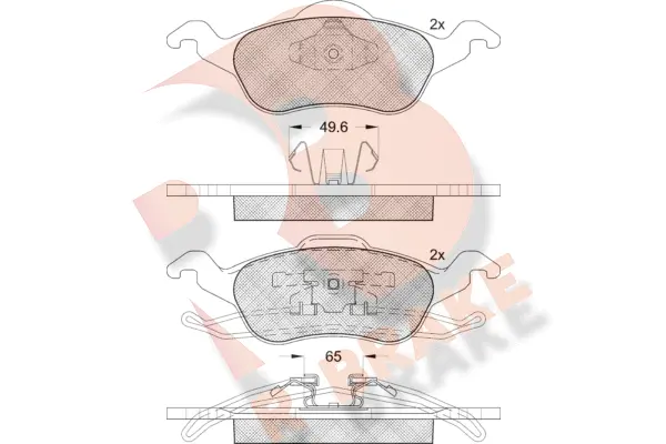 Kit de plaquettes de frein, frein à disque R BRAKE RB1264