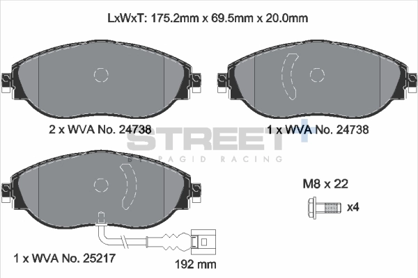 Kit de plaquettes de frein, frein à disque PAGID Racing T8092SP2001