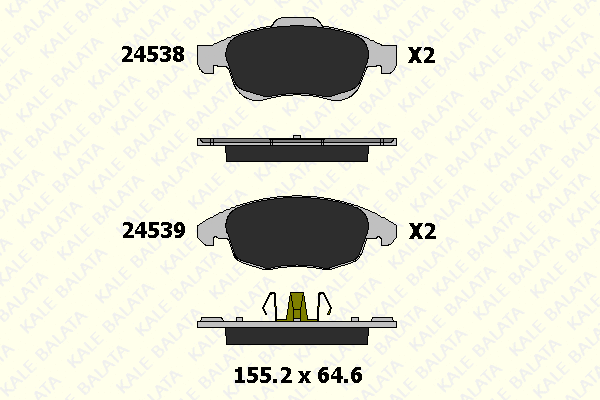 Kit de plaquettes de frein, frein à disque KALE 24538 180 05