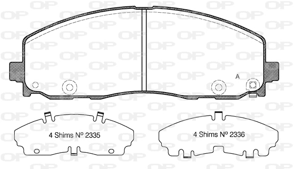 Kit de plaquettes de frein, frein à disque OPEN PARTS BPA1484.04