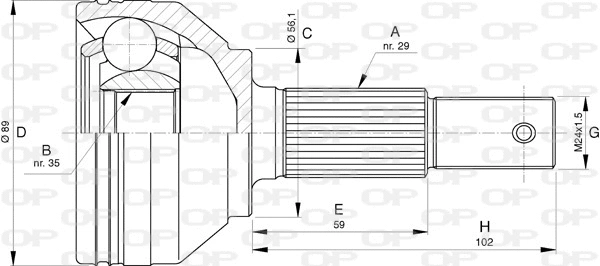 Jeu de joints, arbre de transmission OPEN PARTS CVJ5754.10