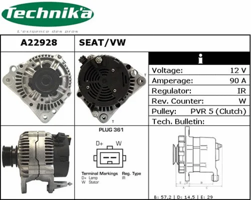 Alternateur Technika A22928