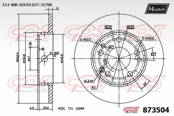 Disque de frein MAXTECH 873504