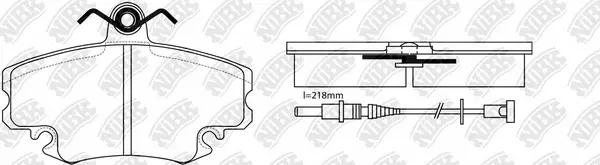 Kit de plaquettes de frein, frein à disque NiBK PN0284W