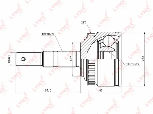 Jeu de joints, arbre de transmission LYNXAUTO CO-5908A
