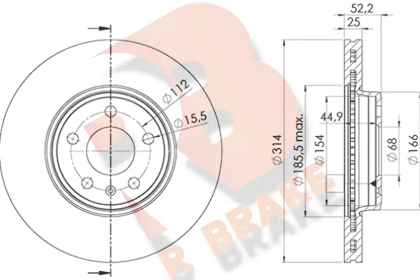Disque de frein R BRAKE 78RBD26077
