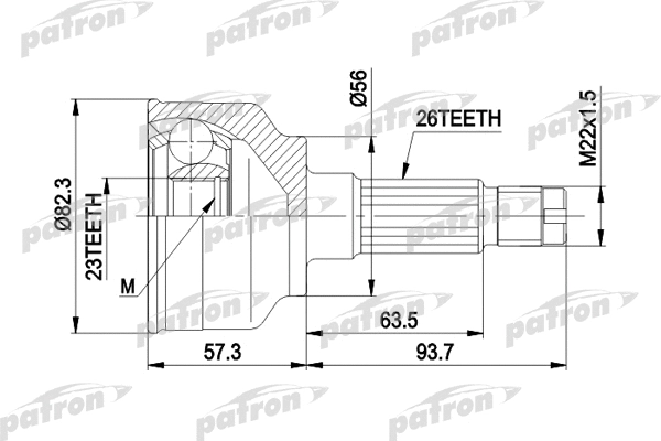 Jeu de joints, arbre de transmission PATRON PCV1135