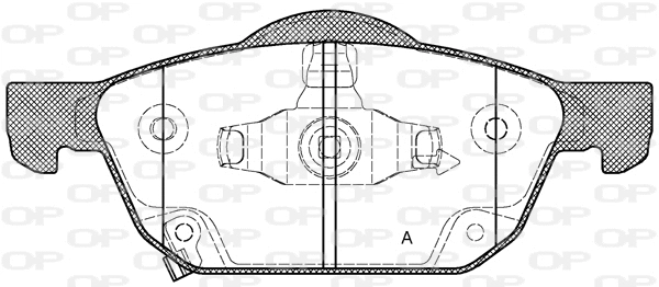 Kit de plaquettes de frein, frein à disque OPEN PARTS BPA1552.02