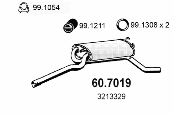 Silencieux arrière ASSO 60.7019