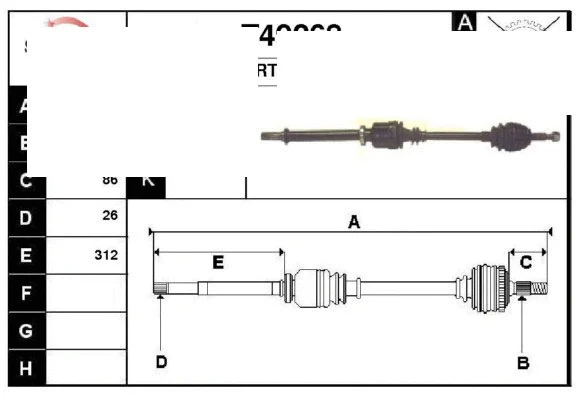 Arbre de transmission Technika 38268