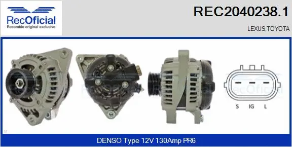 Alternateur RECOFICIAL REC2040238.1