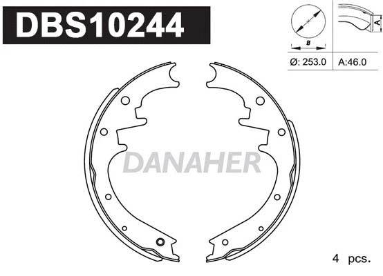 Jeu de mâchoires de frein DANAHER DBS10244
