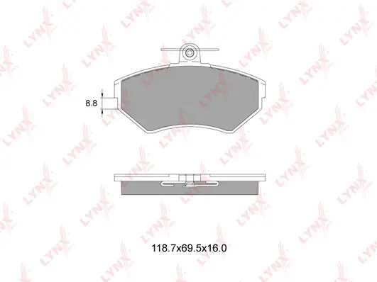 Kit de plaquettes de frein, frein à disque LYNXAUTO BD-8009