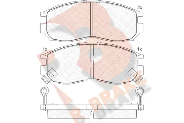 Kit de plaquettes de frein, frein à disque R BRAKE RB0771