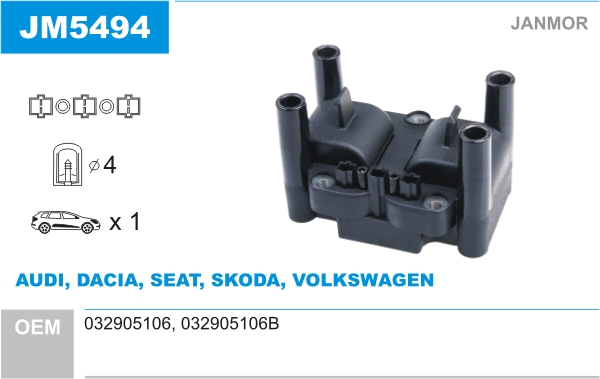 Bobine d'allumage JANMOR JM5494