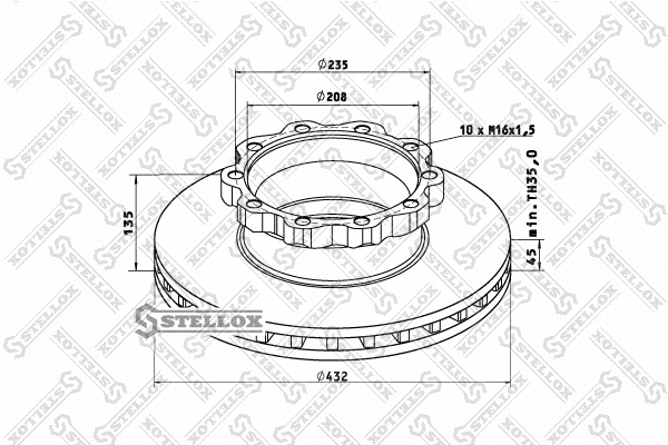 Disque de frein STELLOX 85-00713-SX